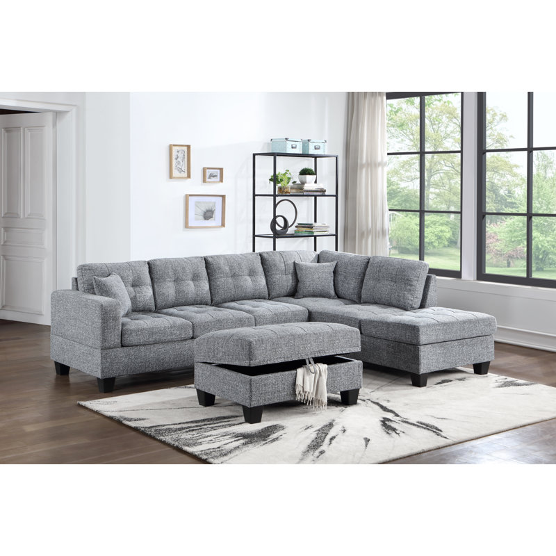 Bella Esprit Kayden Reversible Sectional Sofa with Storage Ottoman